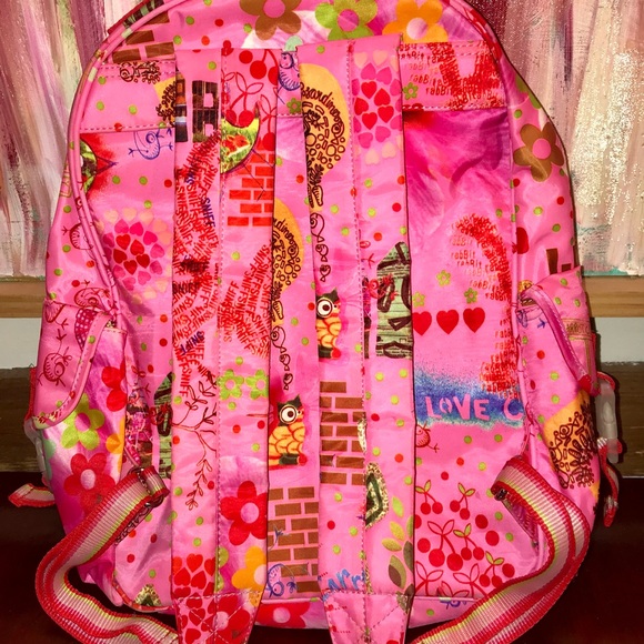 Kids hot pink I love carrots Oilily backpack - Picture 6 of 8